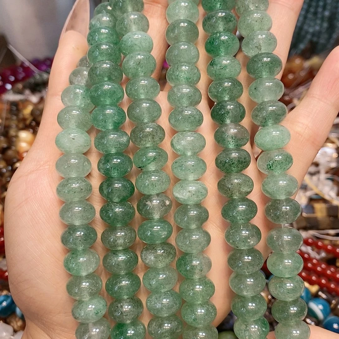 玛瑙/玉髓散珠天然绿草莓12m m一条胖车轮