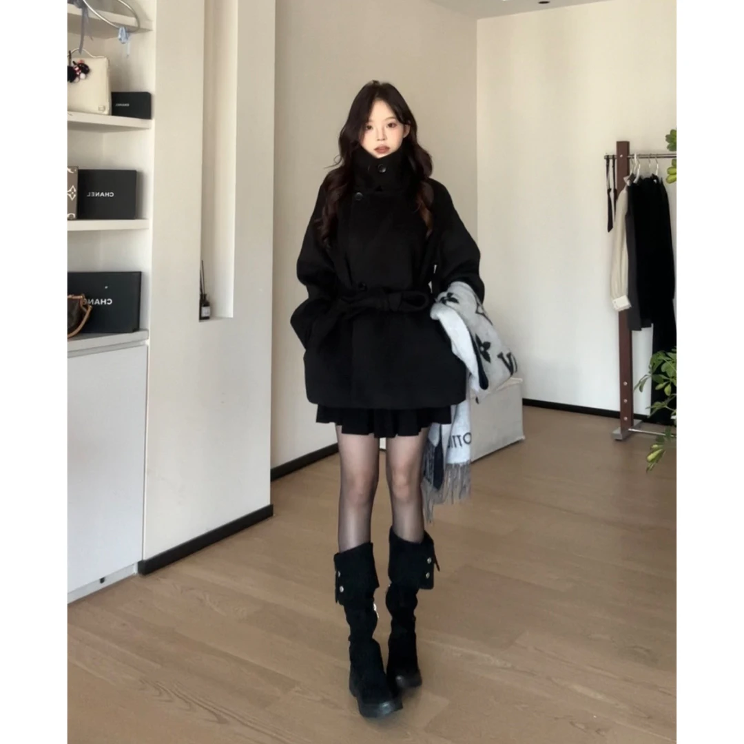 金川川 黑糖雪芙 【高定厚款】韩版高级休闲时尚百搭收腰绵羊毛外套