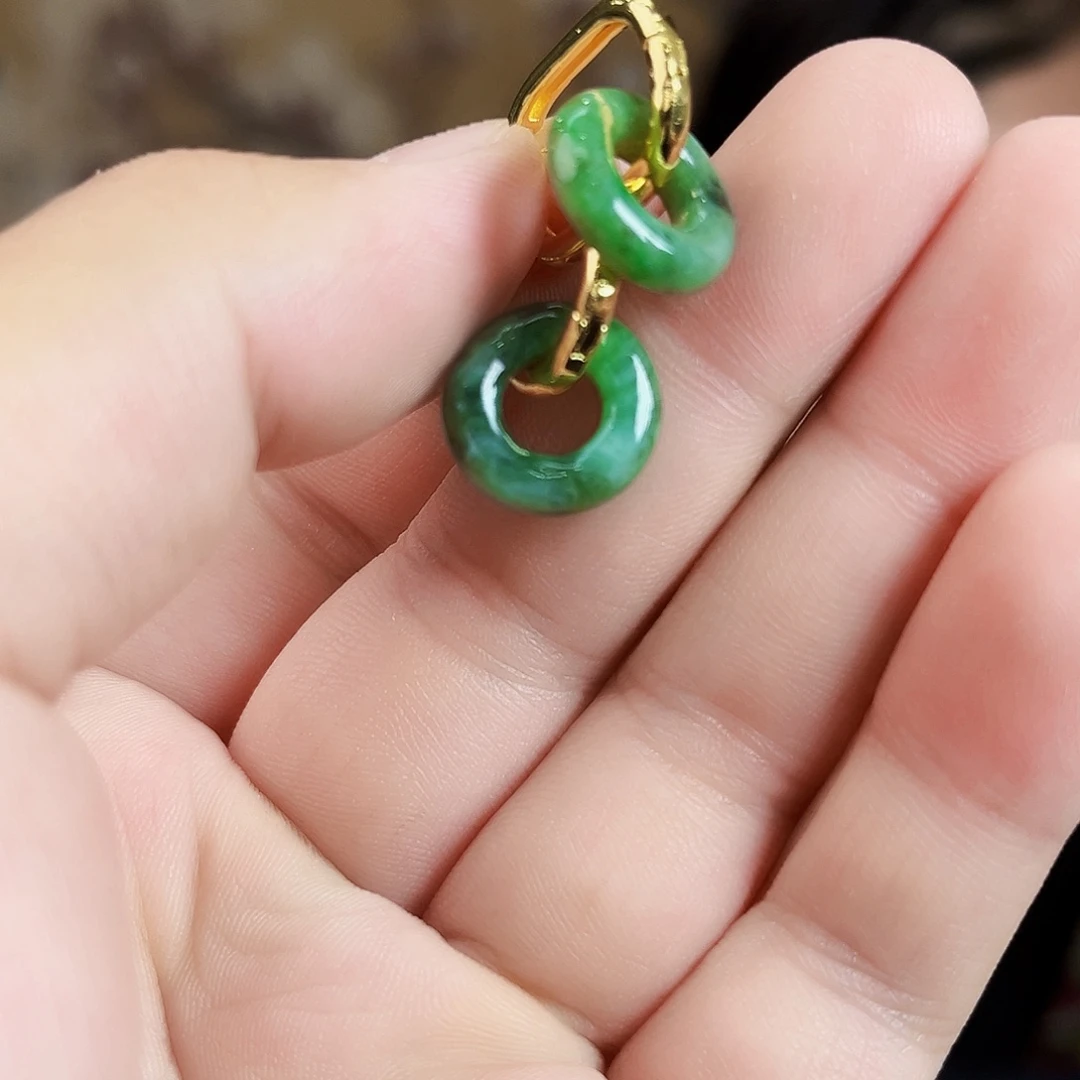 翡翠未镶嵌毛衣链耳饰