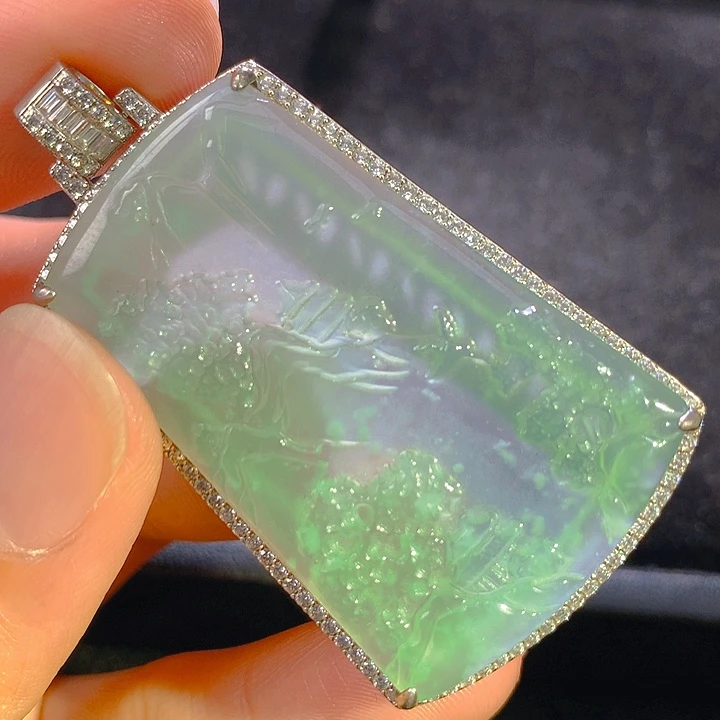 翡翠银S925镶嵌颈饰