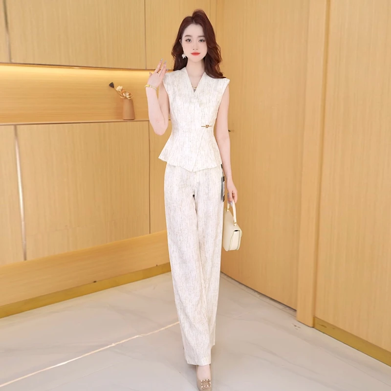 【两件套】夏季时尚女神修身洋气宽松气质休闲百搭显瘦减龄女装套裤