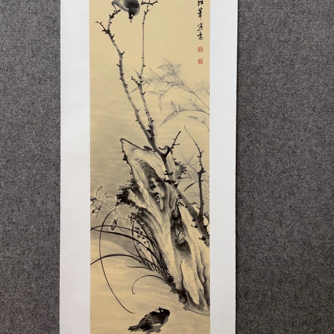 国画张小伟老师手绘作品写竹人