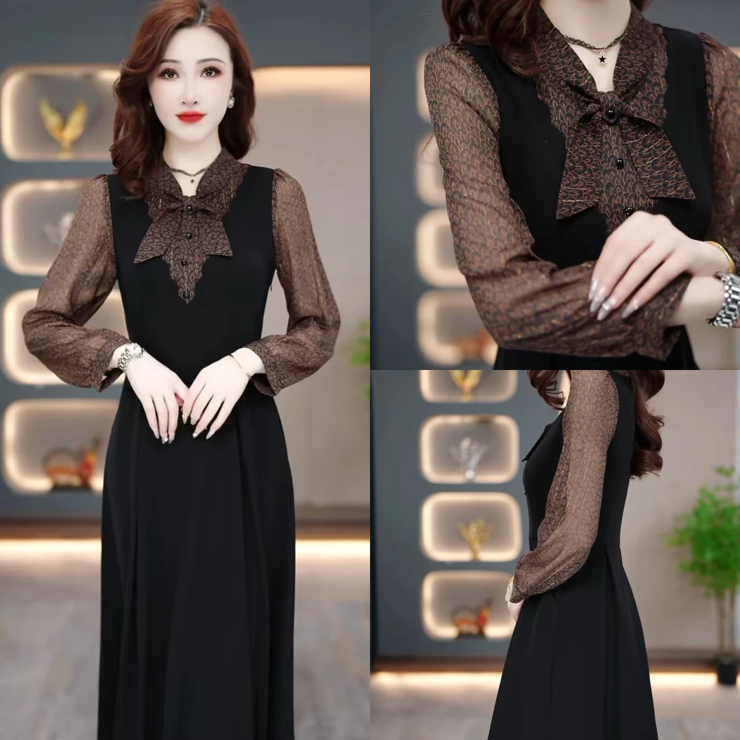 春季连衣裙2025新款气质韩版显瘦时尚百搭收腰连衣裙MY25Y126款