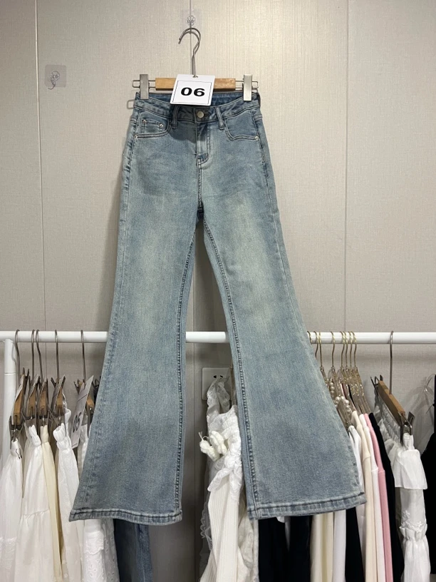 小个子高腰微喇牛仔裤女修身显瘦百搭休闲喇叭裤