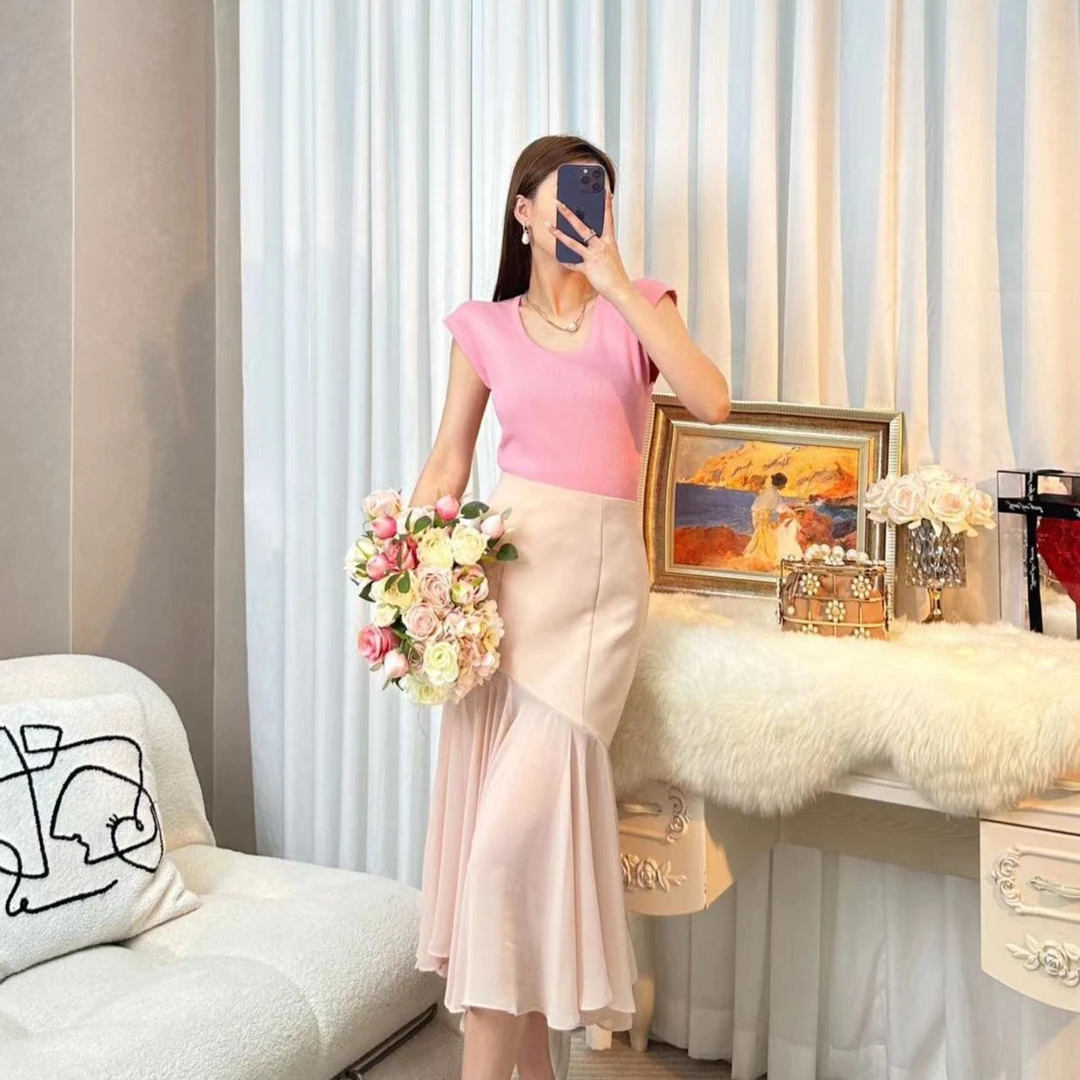 【MD原创 ·宵夜】夏季网纱拼接鱼尾修身显瘦半身裙潮