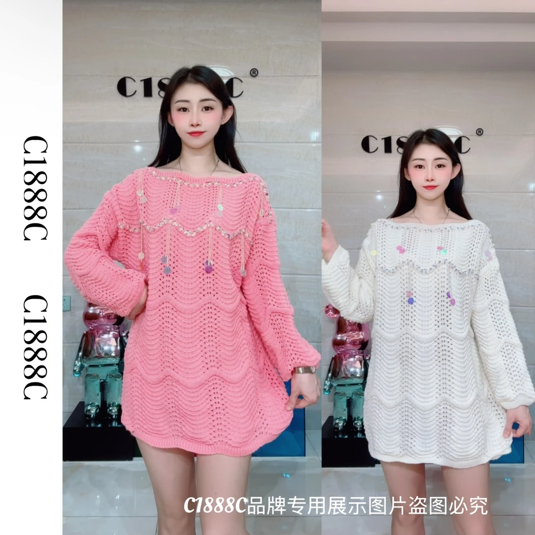 2458#C1888C品牌正品高端定制重工毛衣