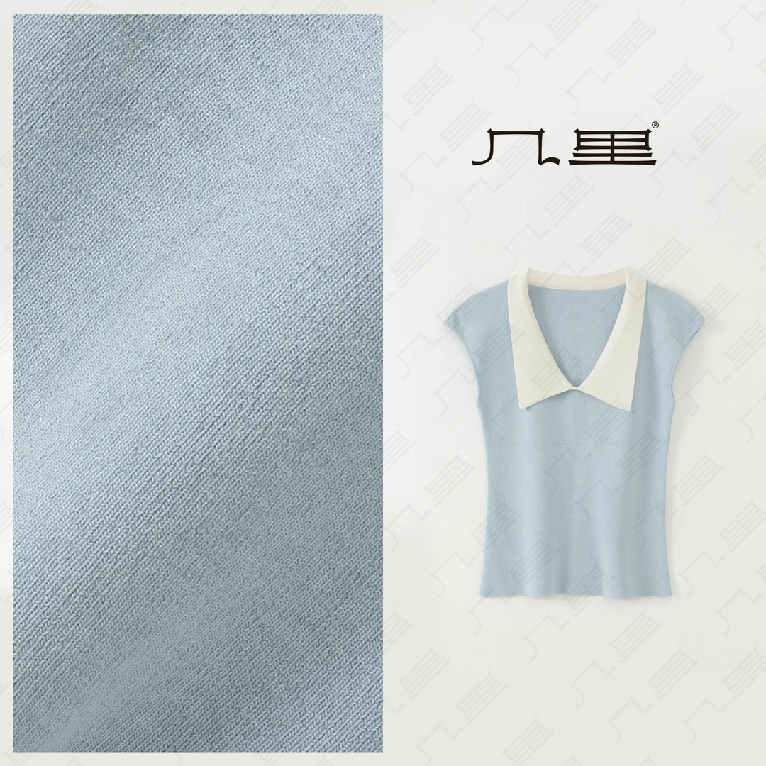 几里与麻 韩系撞色翻领针织衫 衣长49 胸围72 2052484