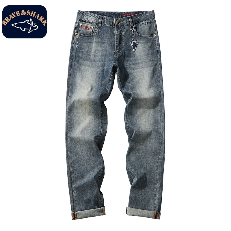 BRAVE&SHARK/勇士鲨鱼高奢正品新款男士休闲牛仔裤6992直筒裤百搭