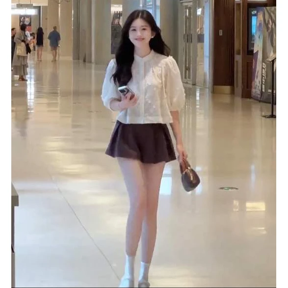 2025夏季新款时尚甜美减龄设计感百搭显瘦简约上衣短裙两件套