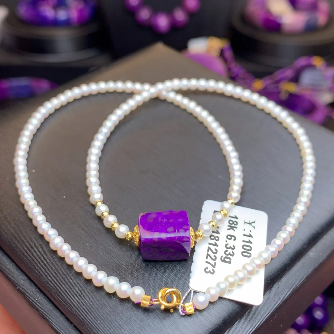 苏纪石（舒俱来）项链18K金镶嵌