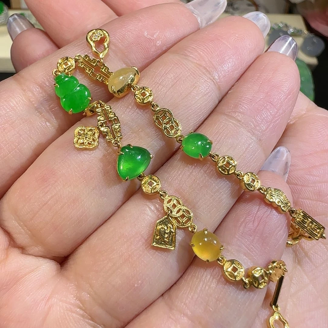 【闪购商品】18K金镶嵌手链翡翠