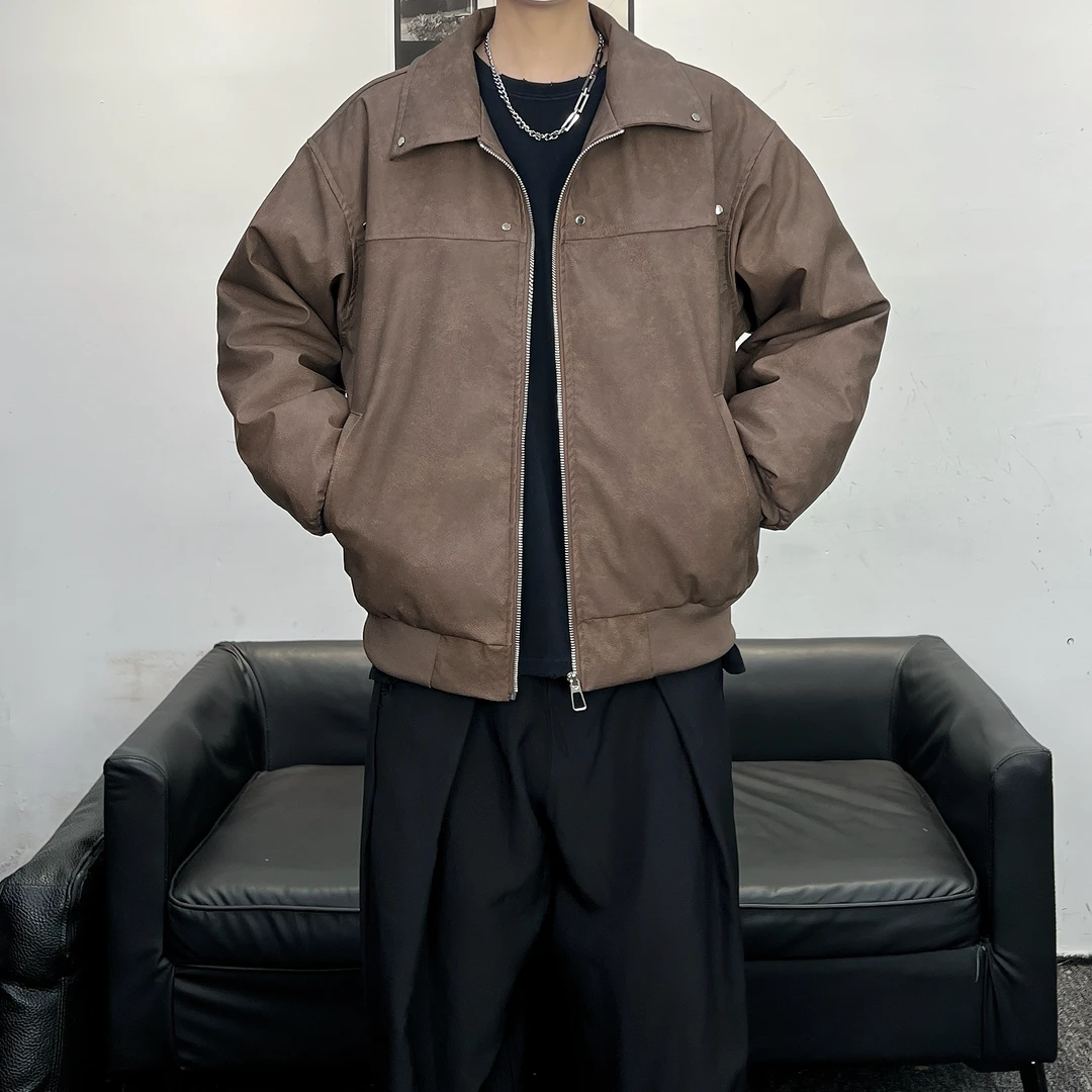 冬装复古加厚棉服外套男女同款宽松扎染个性痞帅保暖皮棉衣夹克潮