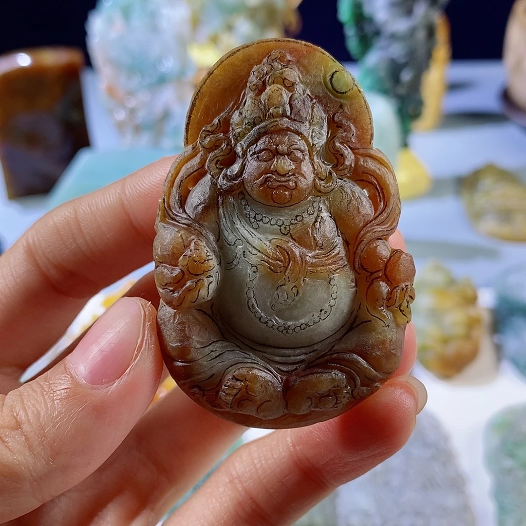 王***否定制翡翠未镶嵌天然a货翡翠黄财神