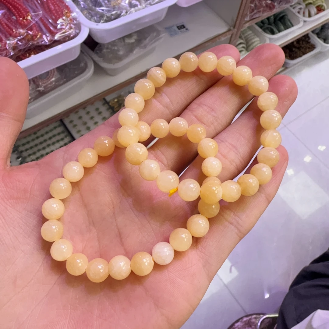 天然老黄玉手串约8mm左右多样性拍一发一n