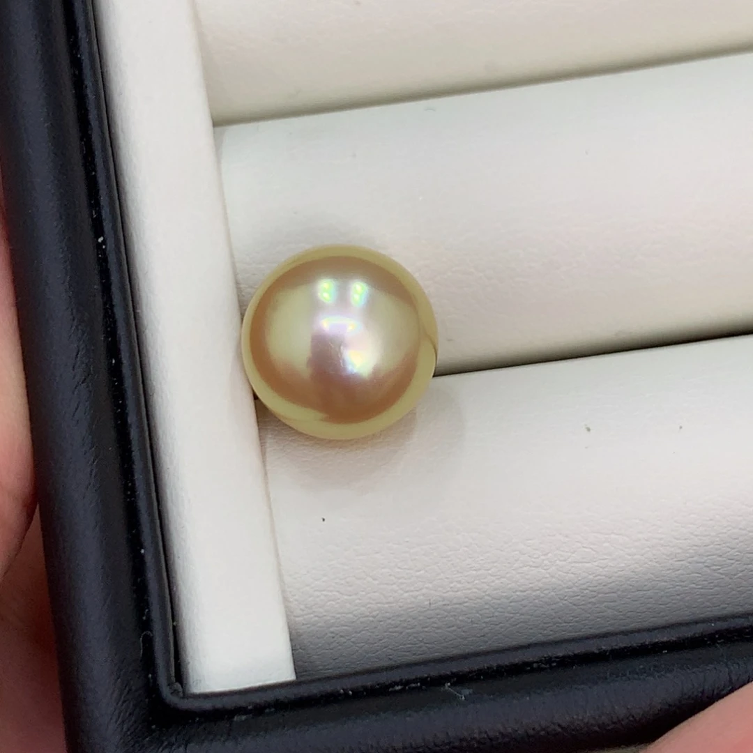 c***o裸珠未镶嵌海水珍珠金珠单珠12.9丸 定制不退不换
