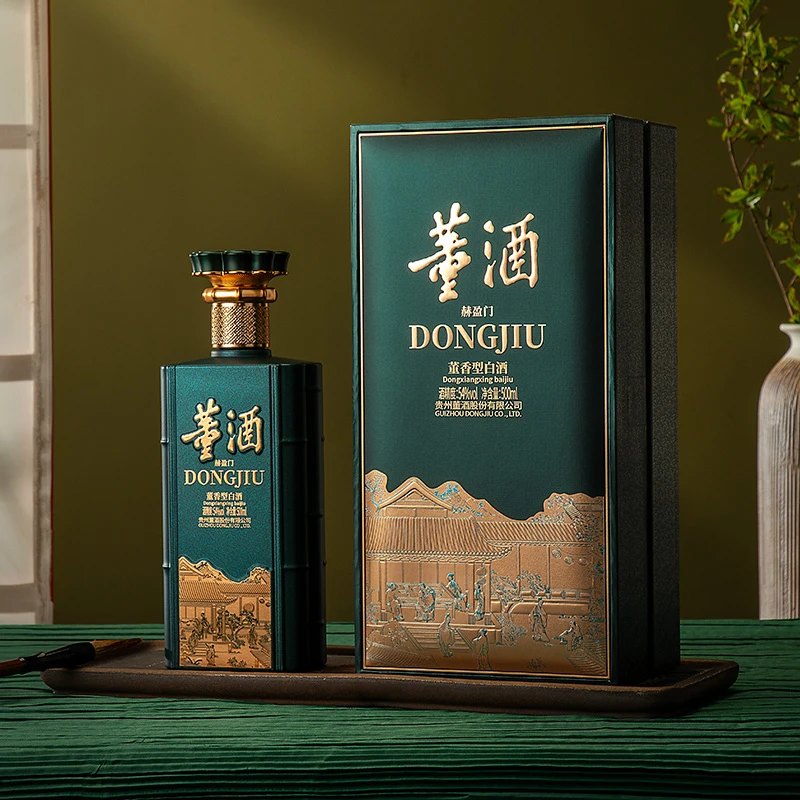 董酒【酒厂自营】赫盈门-矿青色 董香型纯粮食高端白酒54度500ml