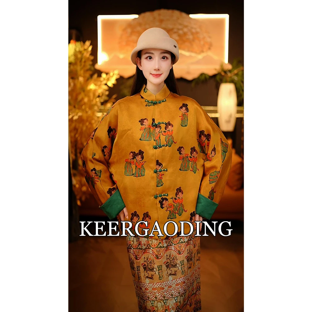 【可儿•高定】非遗香云纱高端新中式设计师款棉服外套BT-825874