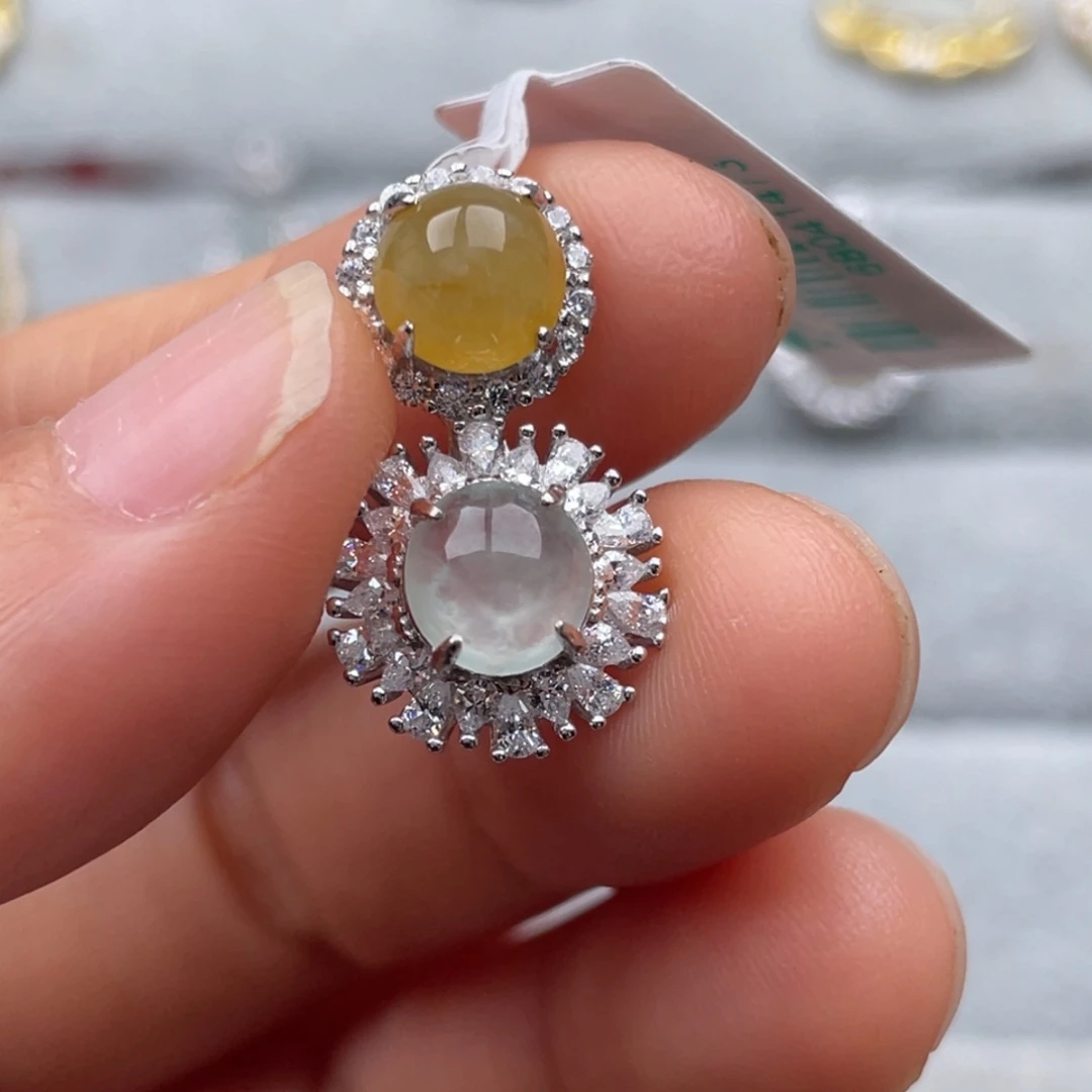 翡翠银S925镶嵌吊坠(不含链)