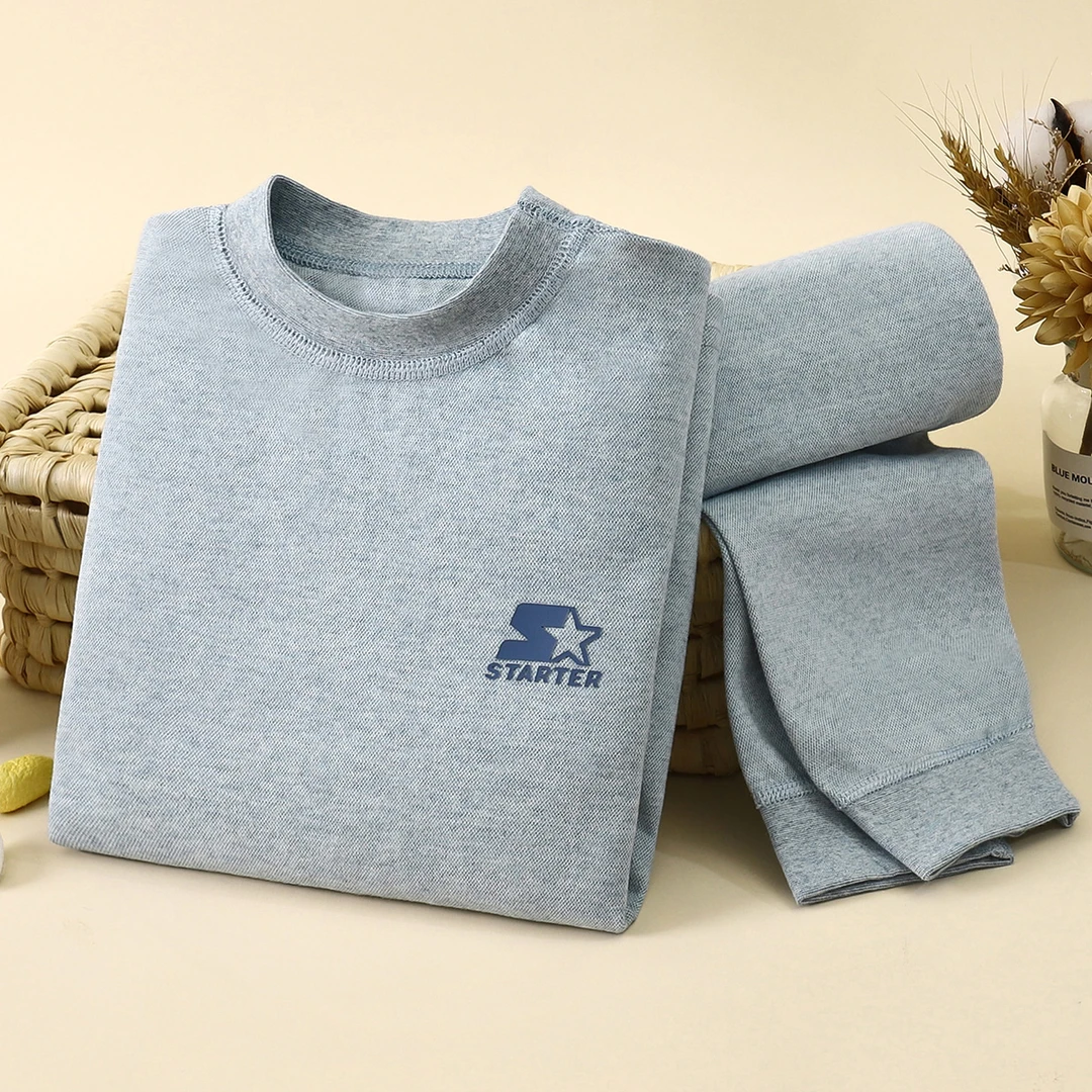 小方迪男童秋衣秋裤纯棉无骨套装中领内衣儿童全棉保暖中大童秋冬