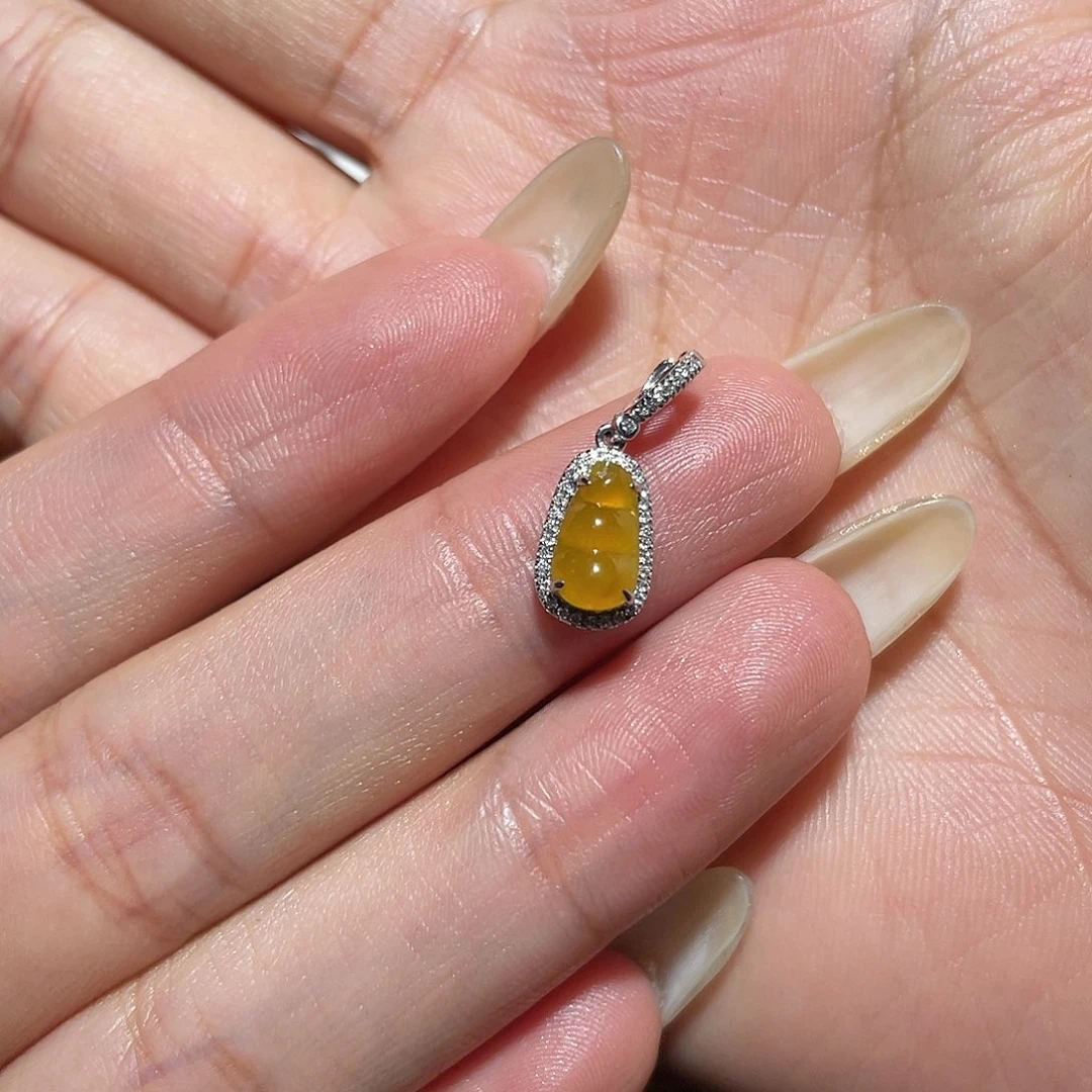 一***芭翡翠18K金镶嵌吊坠(不含链)