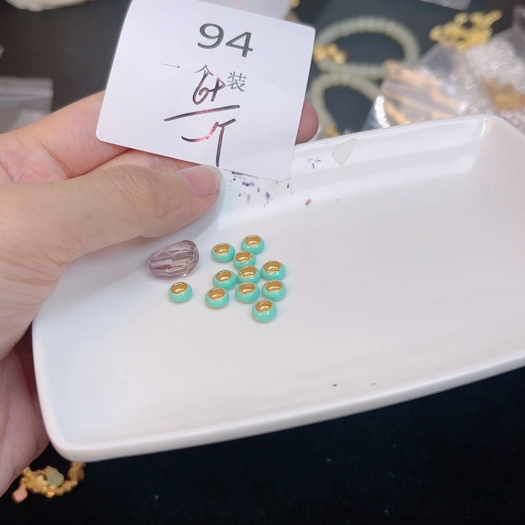 紫晶珠宝半成品银S925镀金镶嵌94