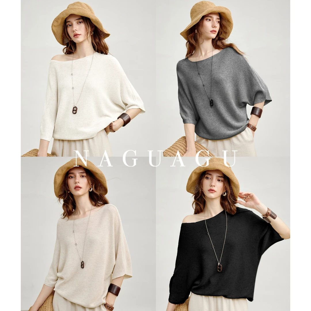 【氧感空气衫】莱赛尔亚麻女装针织衫FX2ZS1311-A