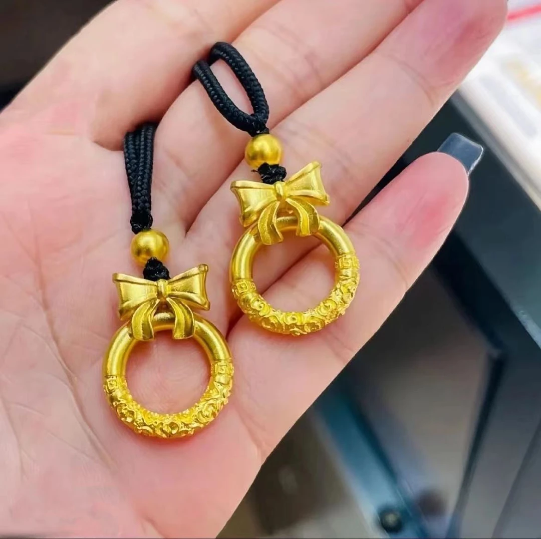 合金吊坠  【线下同款】外逃公主蝴蝶结平安扣吊坠