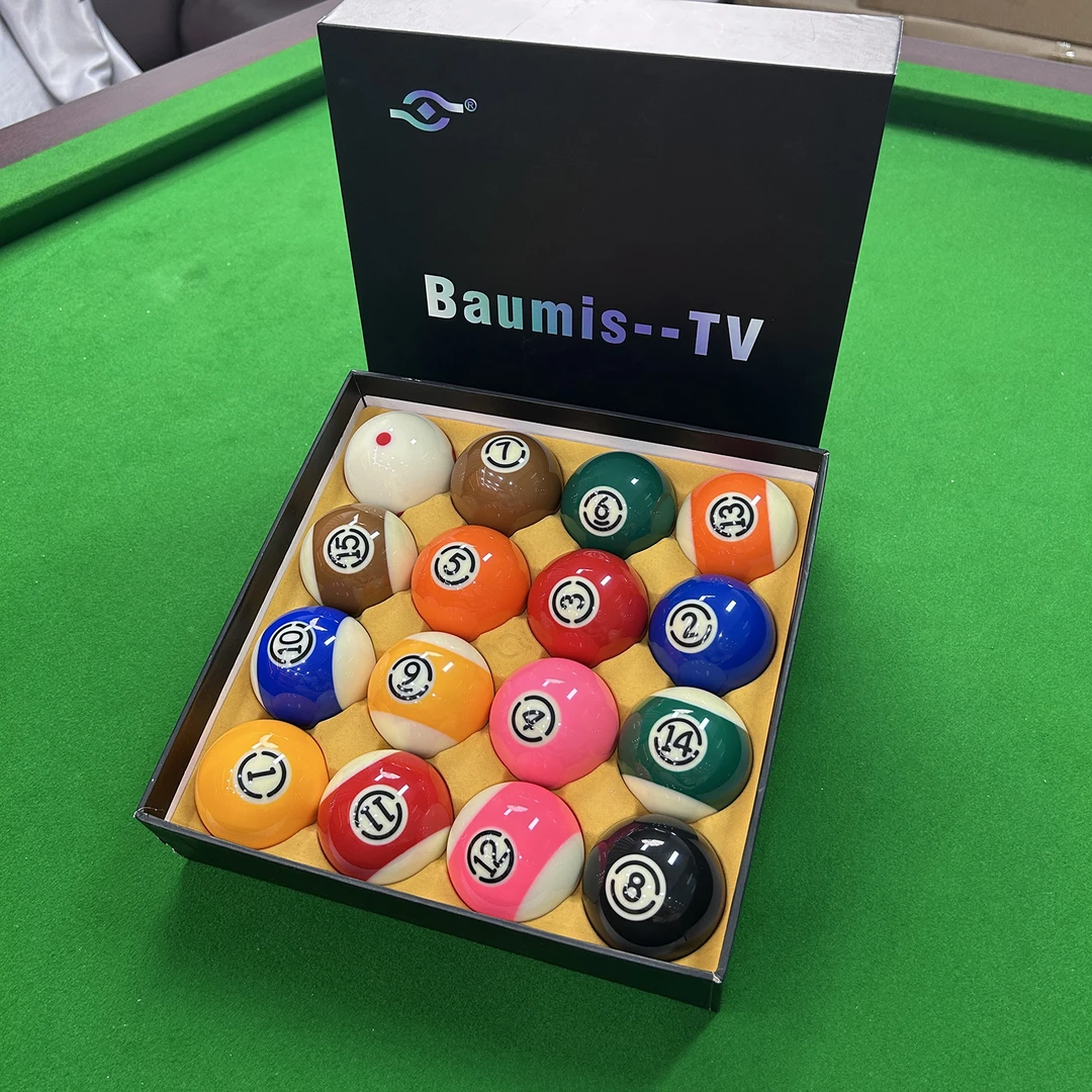 正品水晶树脂球子台球用品球房专用高品质宝美斯黑金刚TV水晶球子