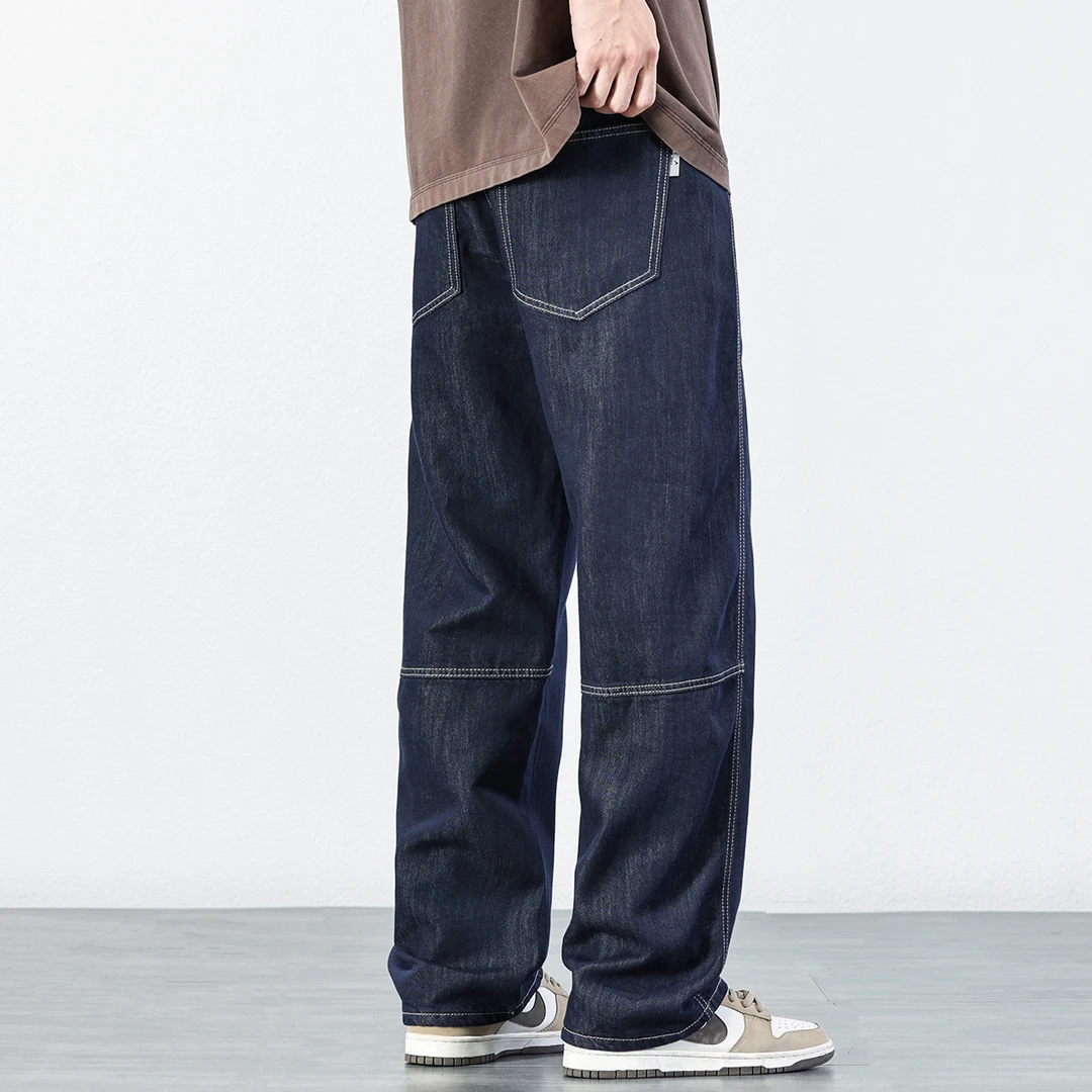 莱赛尔原色牛仔裤男士2025夏季冰丝薄款直筒裤子宽松阔腿休闲长裤