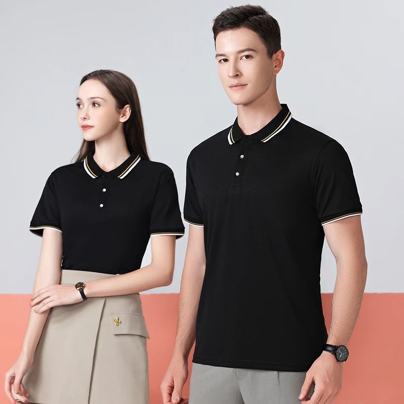 新款情侣帅气运动时尚休闲夏季纯色冰丝POLO衫透气速干