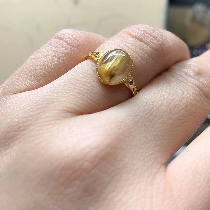 水晶水晶戒指银S925镶嵌