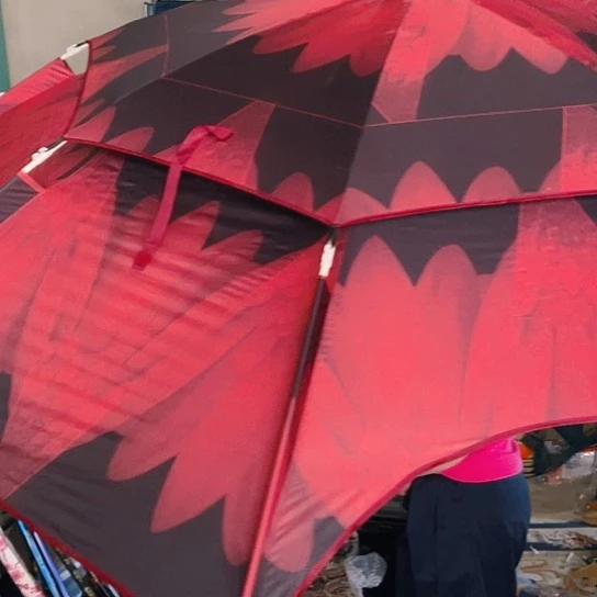 黑花大伞一套。