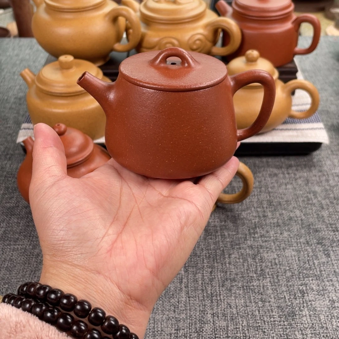 紫砂茶壶红降坡高石瓢全手40目190