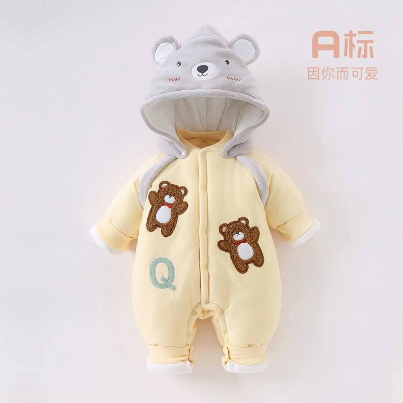 婴幼儿Q熊仔280克特厚连体衣一件过冬