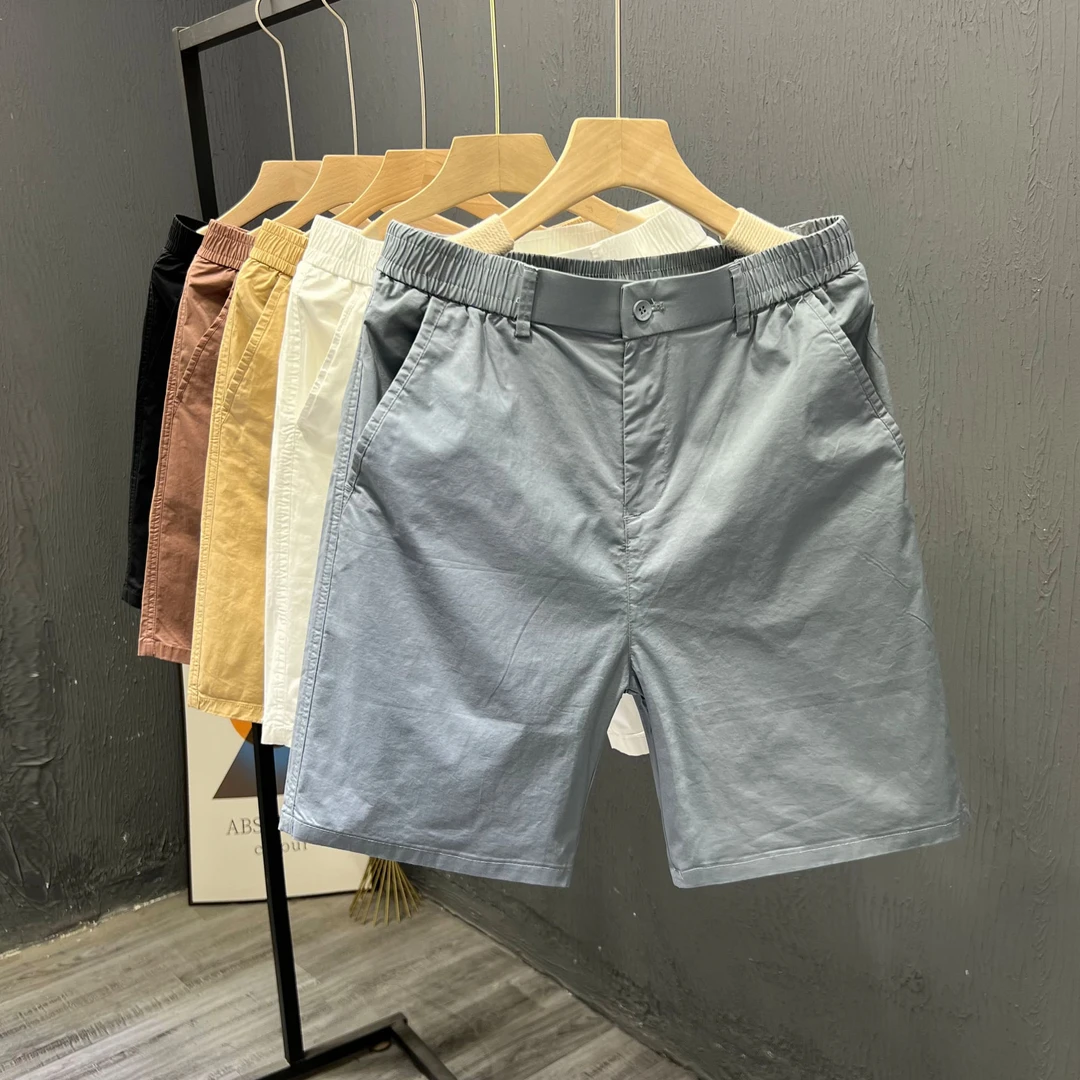 简约风男士短裤夏季潮时尚百搭松紧腰五分裤韩版薄款外穿中裤新款