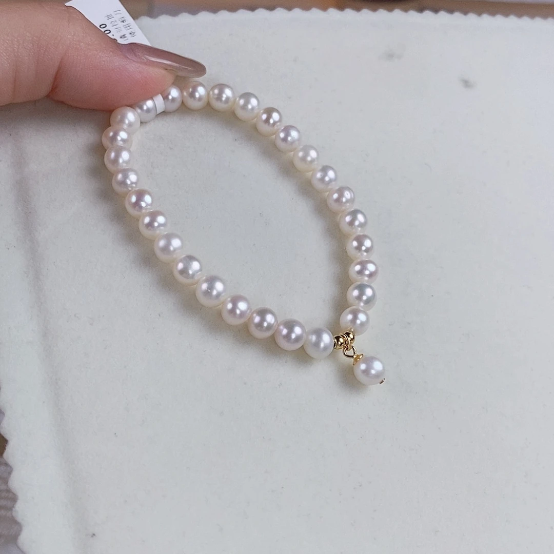 银S925镶嵌手绳淡水珍珠