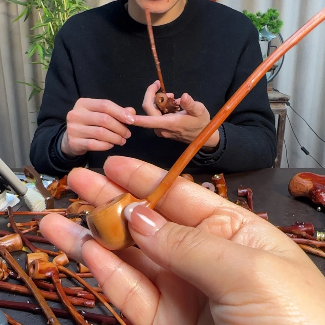 檬子木烟斗文玩手把件