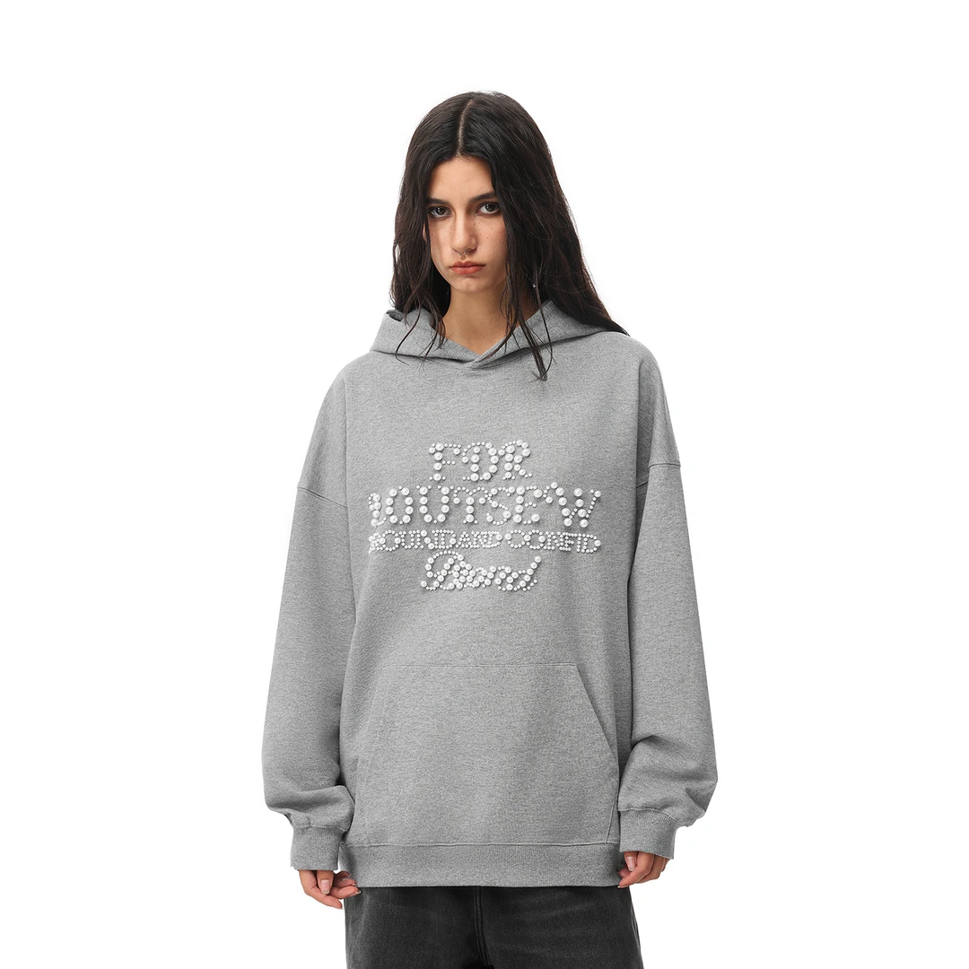 FDR官方店 珍珠美式运动连帽卫衣男女秋季重磅情侣装宽松上衣帽衫