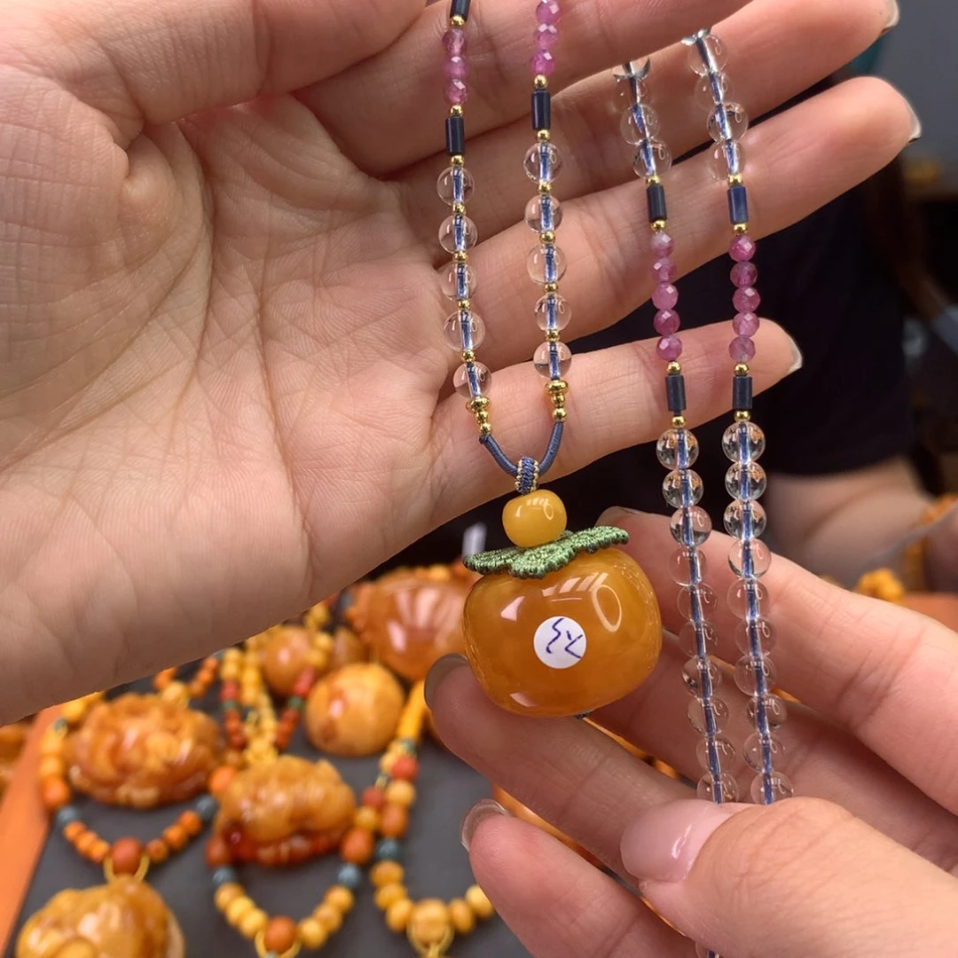 未镶嵌颈饰蜜蜡天然