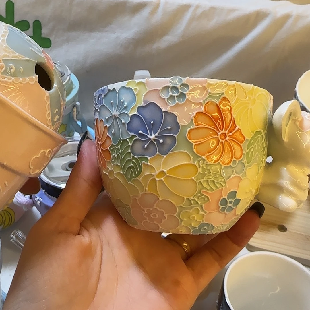 陶瓷无盖款万花杯