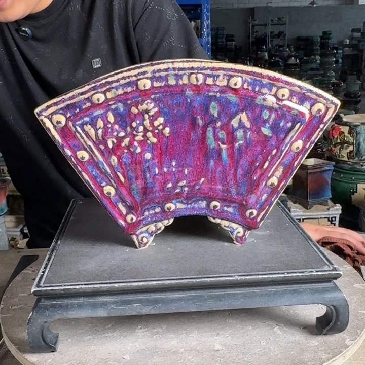 。一风堂石湾花盆 高温裂 内27*14*15