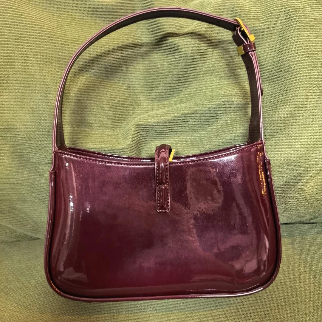 2025新款手工真皮女包 腋下船hb 漆红 1110