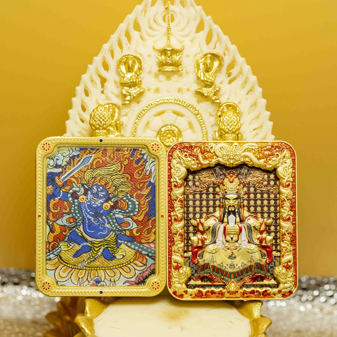 铜布艺吊坠 手工金色唐卡中国风吊坠精美创意手工