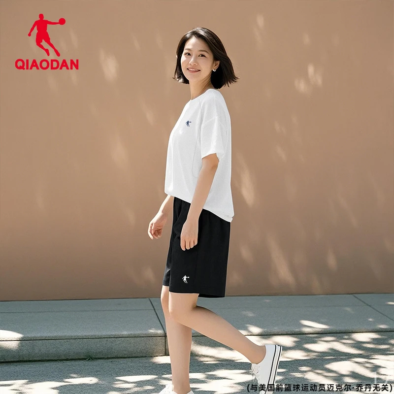 乔丹运动套装女夏季休闲透气短袖短裤薄款跑步两件套女健身五分裤