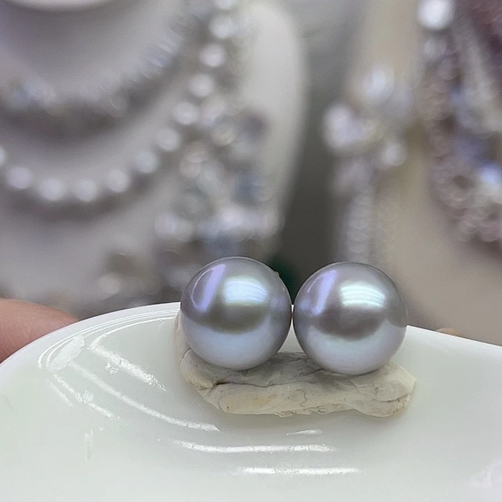 淡水珍珠耳饰银S925镶嵌