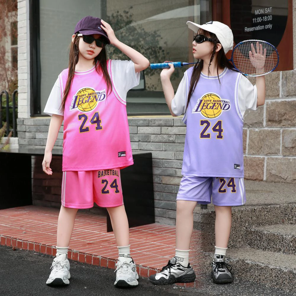 2025儿童女童夏季新款速干篮球服套装亲子装24号