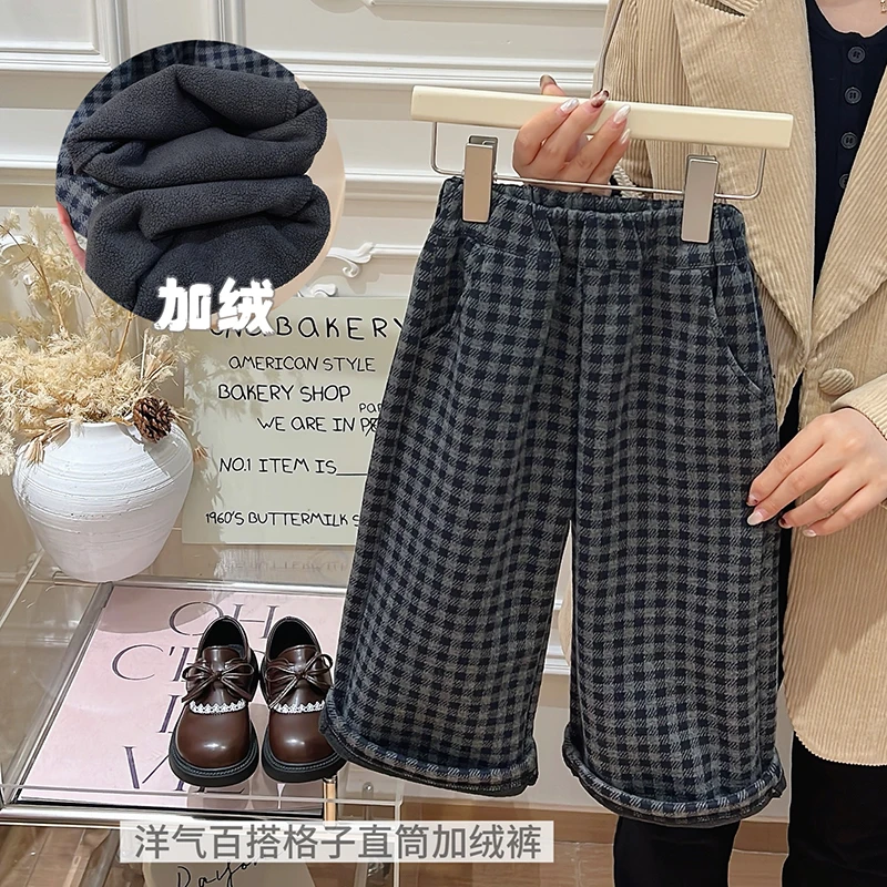 新款6-12岁潮款秋冬女童裤子儿童加绒加厚韩版女宝宝外穿休闲童装