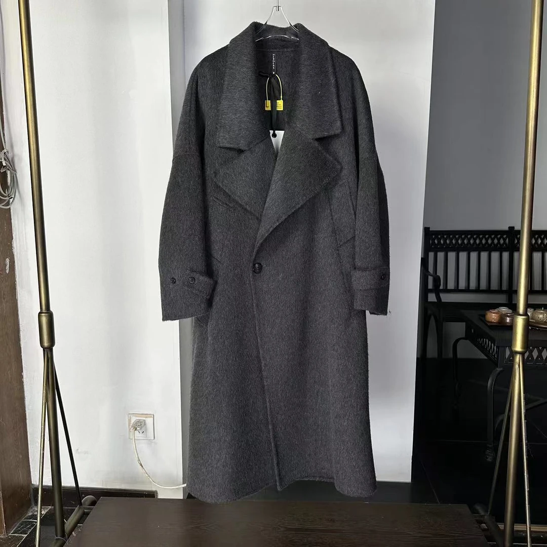 HERDERS 三色时尚百搭长款毛呢大衣设计款外套 32071