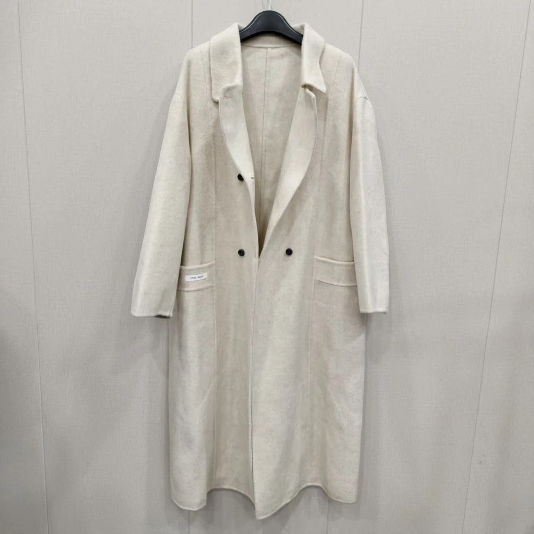 扎染米色  100%羊毛大衣