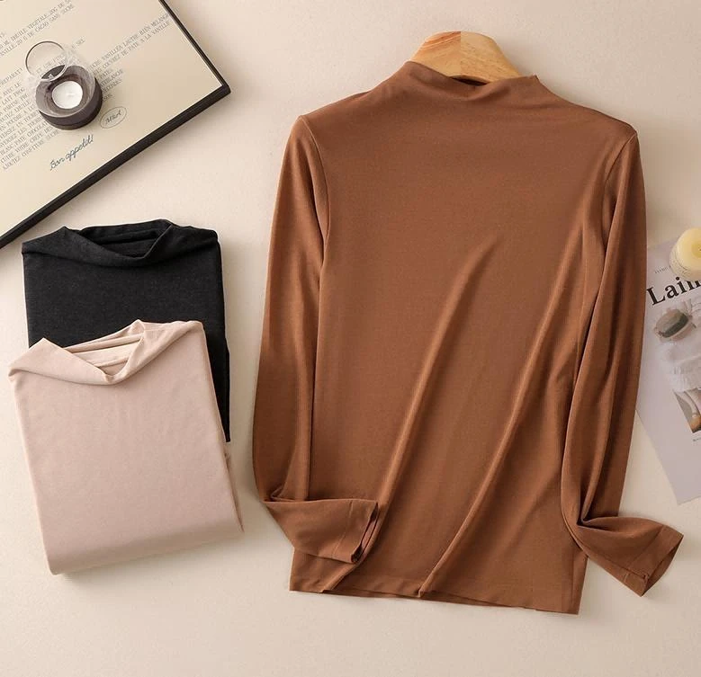 B 门店2/9&9！肌底液打底衫」美利奴羊毛莫代尔混纺高弹上衣C24163